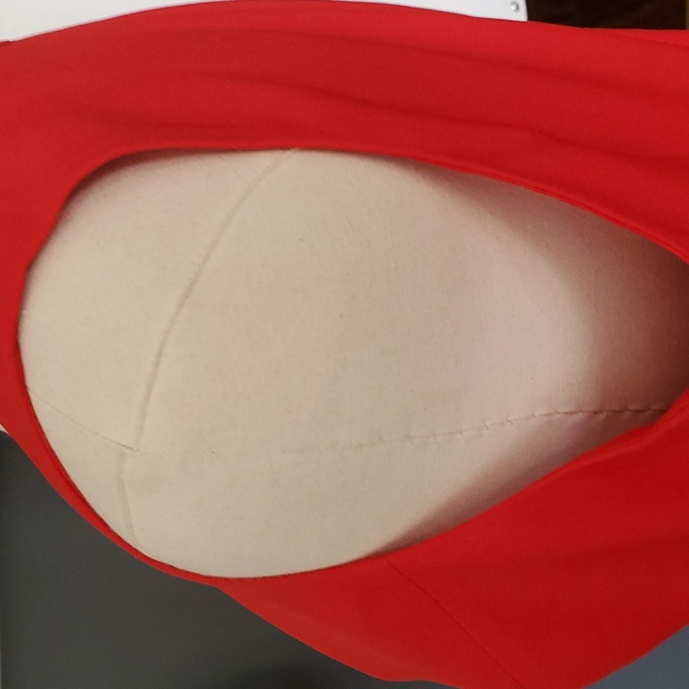 Dress the  L population catalina Rouge fit and flare red vneckline dress size L - Picture 12 of 17